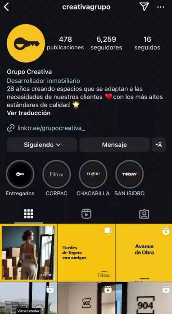 Instagram de Creativa gestionado por WeDoIt